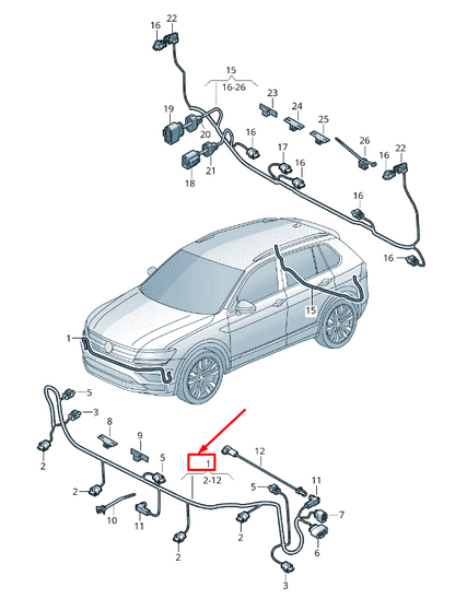 new skoda karoq nu front bumper parking aid wiring 57a971095d original