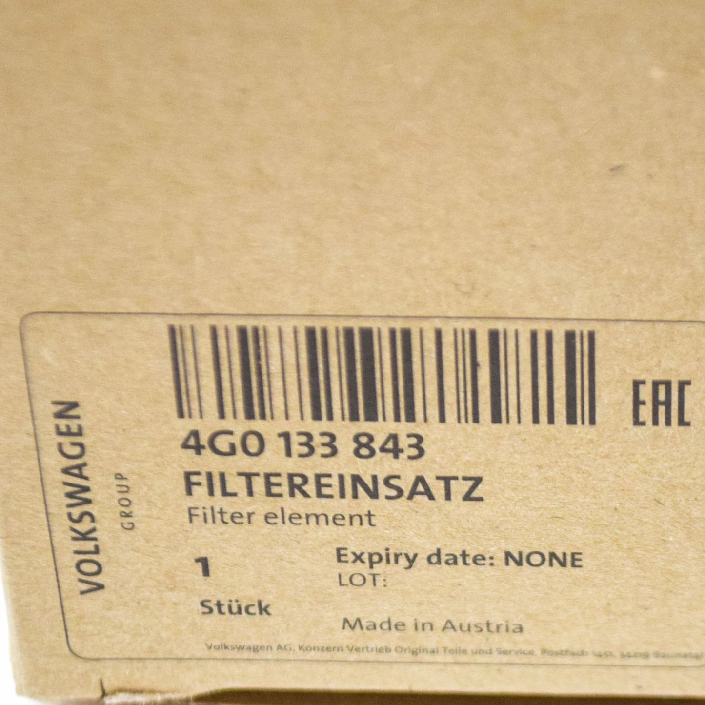 NEW AUDI A6 C7 AIR FILTER 4G0133843 4.0 PETROL