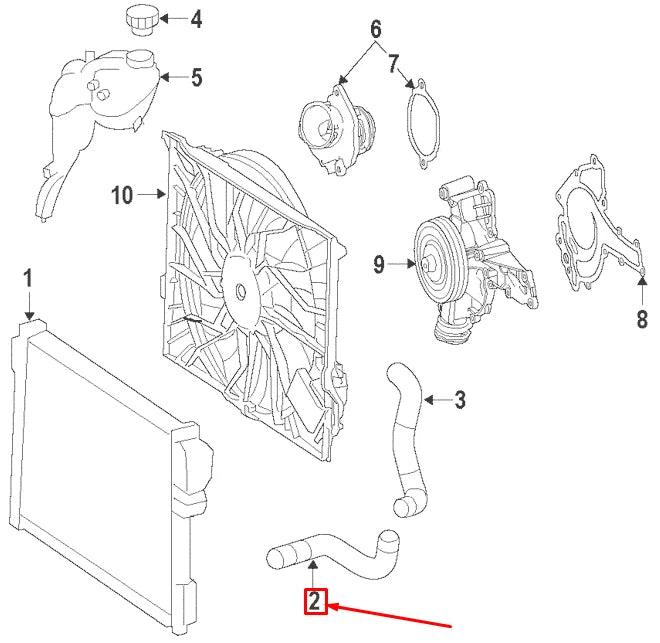 NEW MERCEDES-BENZ C W204 RADIATOR RIGHT LOWER HOSE A2045013782 ORIGINAL