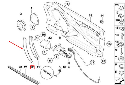 NEW BMW Z4 E86 E85 INTERIOR DOOR PULL HANDLE CHROME RIGHT O/S 8040696