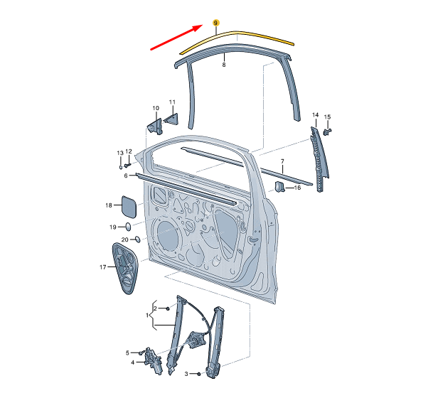 new cupra formentor front right door top strip 5ff837644b1p9 original