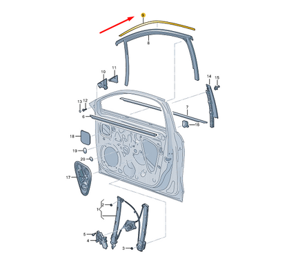 new cupra formentor front right door top strip 5ff837644b1p9 original