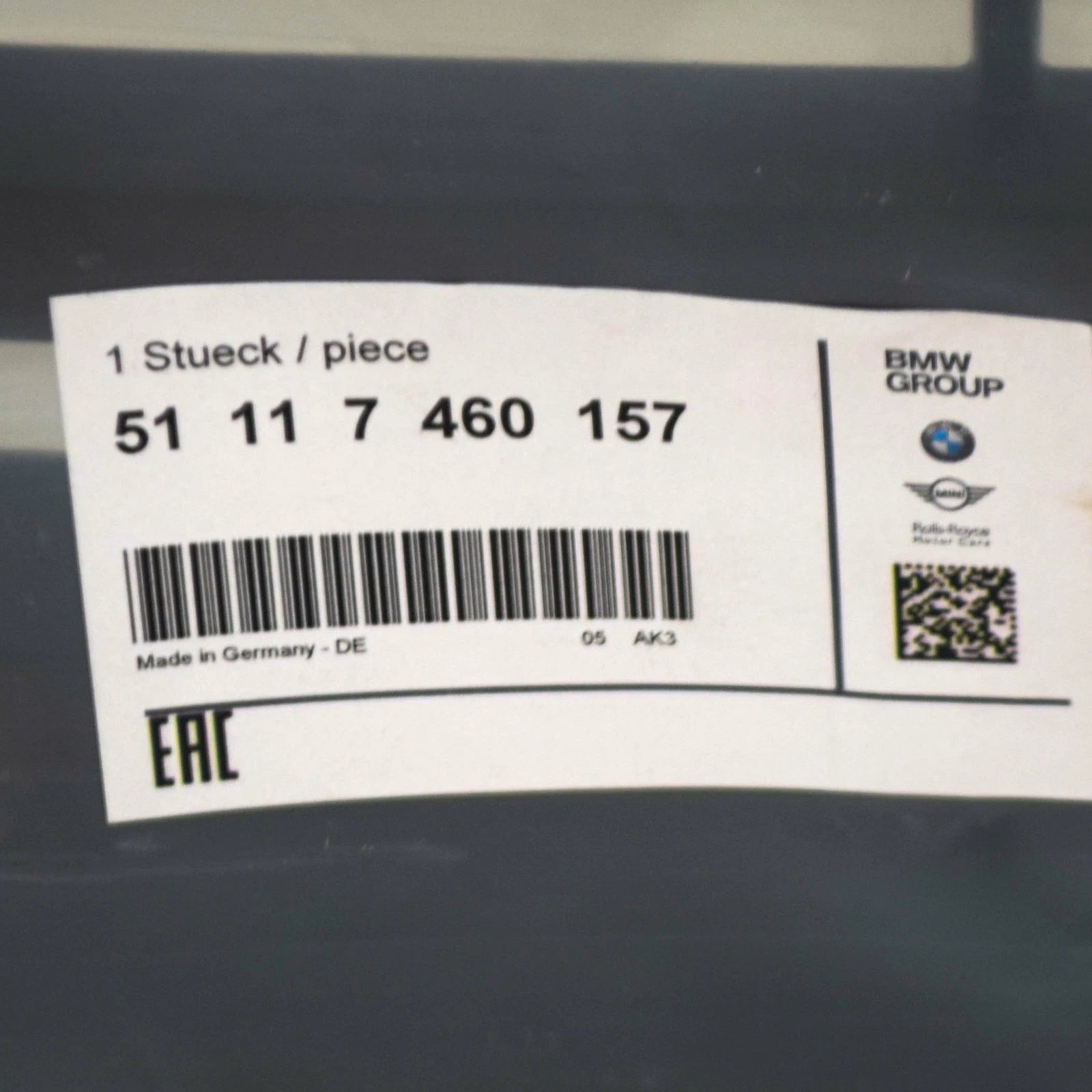 NEW BMW 2 GT F46 FRONT BUMPER CENTER CLOSED GRILLE LINES 51117460157 ORIGINAL