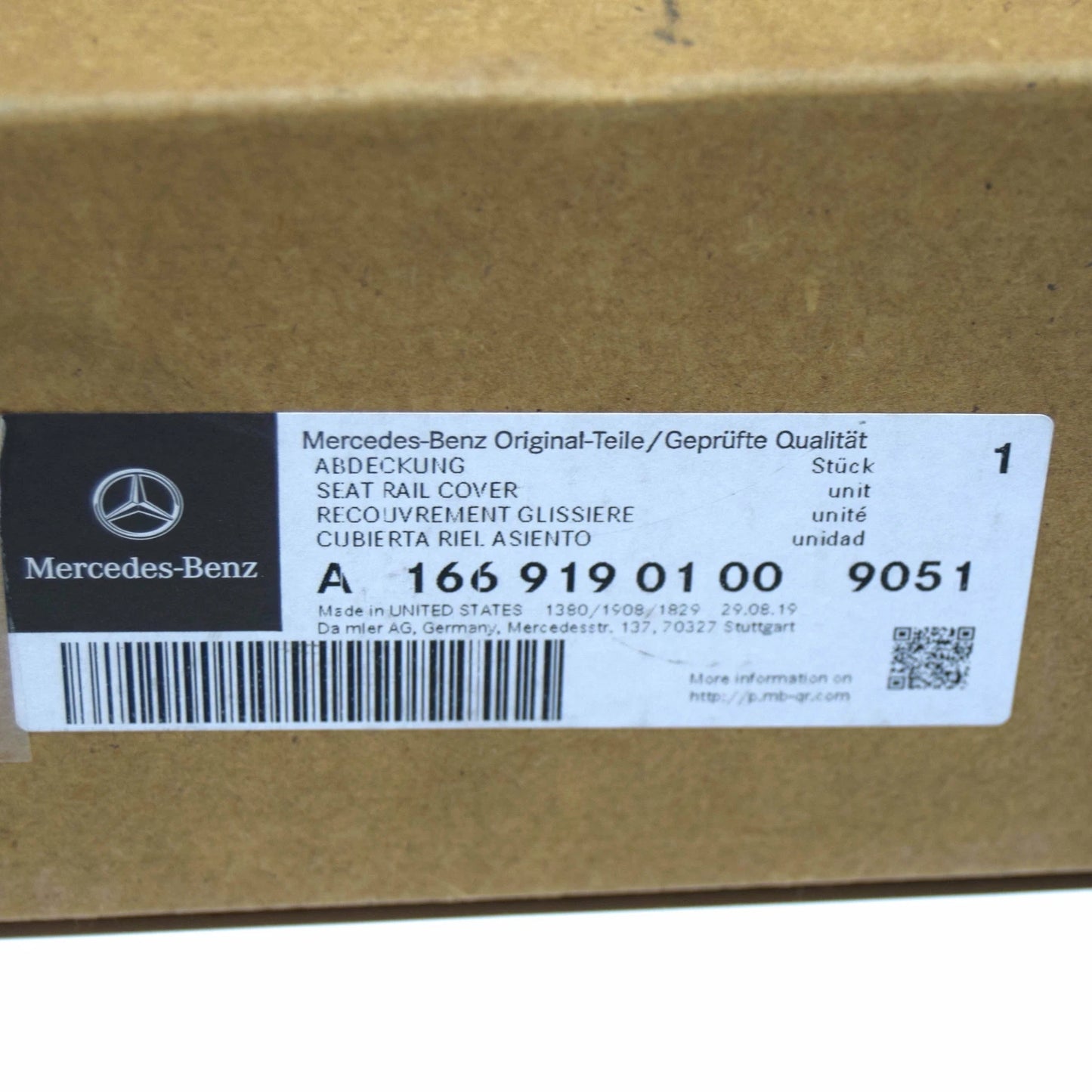 NEW MERCEDES-BENZ GL X166 REAR LEFT OUTSIDE SEAT RAIL COVER A16691901009051