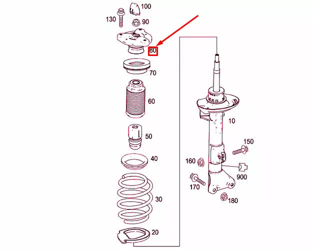 NEW MERCEDES-BENZ C W204 FRONT UPPER STRUT MOUNT BEARING A2043201273 ORIGINAL