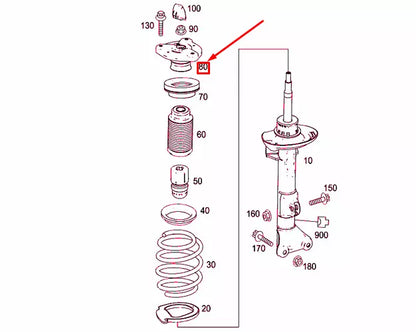 NEW MERCEDES-BENZ C W204 FRONT UPPER STRUT MOUNT BEARING A2043201273 ORIGINAL