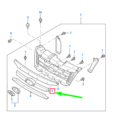 new ford ranger mk2 radiator grille center moulding 5215946 original