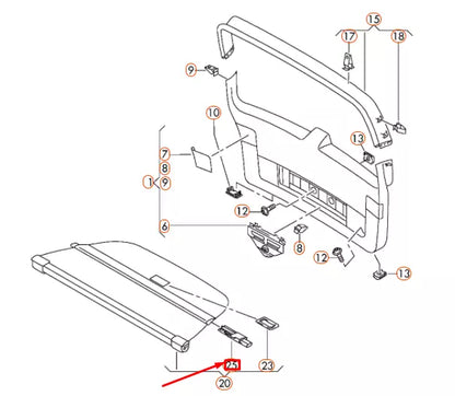 NEW VW PASSAT VARIANT B7 LUGGAGE COVER BLIND LEFT HOOK 3AF867899A ORIGINAL