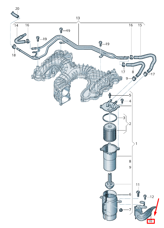 NEW AUDI A6 4A C8 FUEL FILTER RETAINER 4K0127233 ORIGINAL