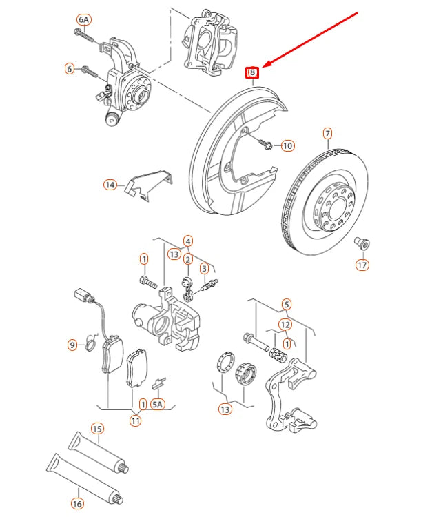 NEW AUDI A4 B7 REAR LEFT BRAKE DISC PROTECTION SHIELD 4F0615611 ORIGINAL