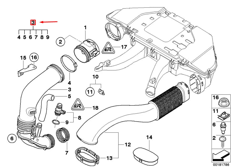NEW BMW X5 E70 FILTERED AIR PIPE 13717808157 7808157 ORIGINAL