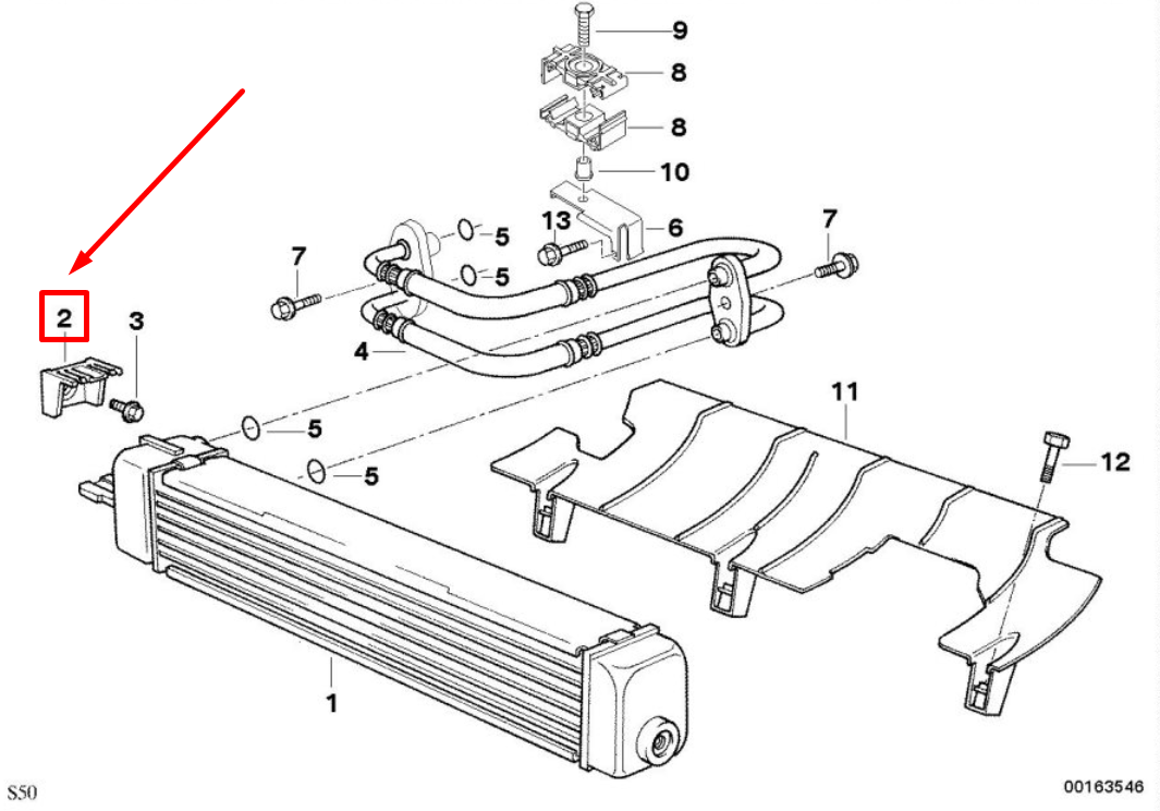 new bmw z3 e36 engine oil cooling mounting bracket 17512243659 2243659 original
