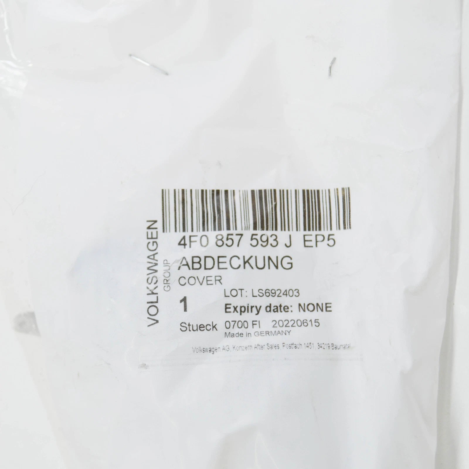 NEW AUDI A3 8P INTERIOR REAR VIEW MIRROR WIRE COVER 4F0857593JEP5 ORIGINAL