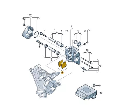 NEW AUDI R8 SPYDER 4S REAR BRAKE PADS SET 4S0698451AJ 2016 ORIGINAL