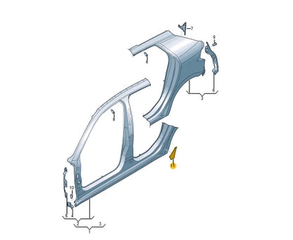NEW AUDI A1 SPORTBACK GB RIGHT REAR STONE CHIP GUARD FOIL 82G809388B