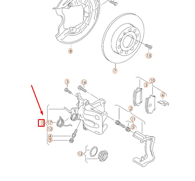NEW VOLKSWAGEN GOLF MK5 REAR RIGHT BRAKE CALIPER HOUSING 1K0615424P ORIGINAL