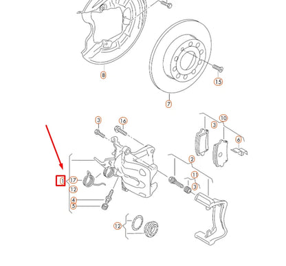 NEW VOLKSWAGEN GOLF MK5 REAR RIGHT BRAKE CALIPER HOUSING 1K0615424P ORIGINAL