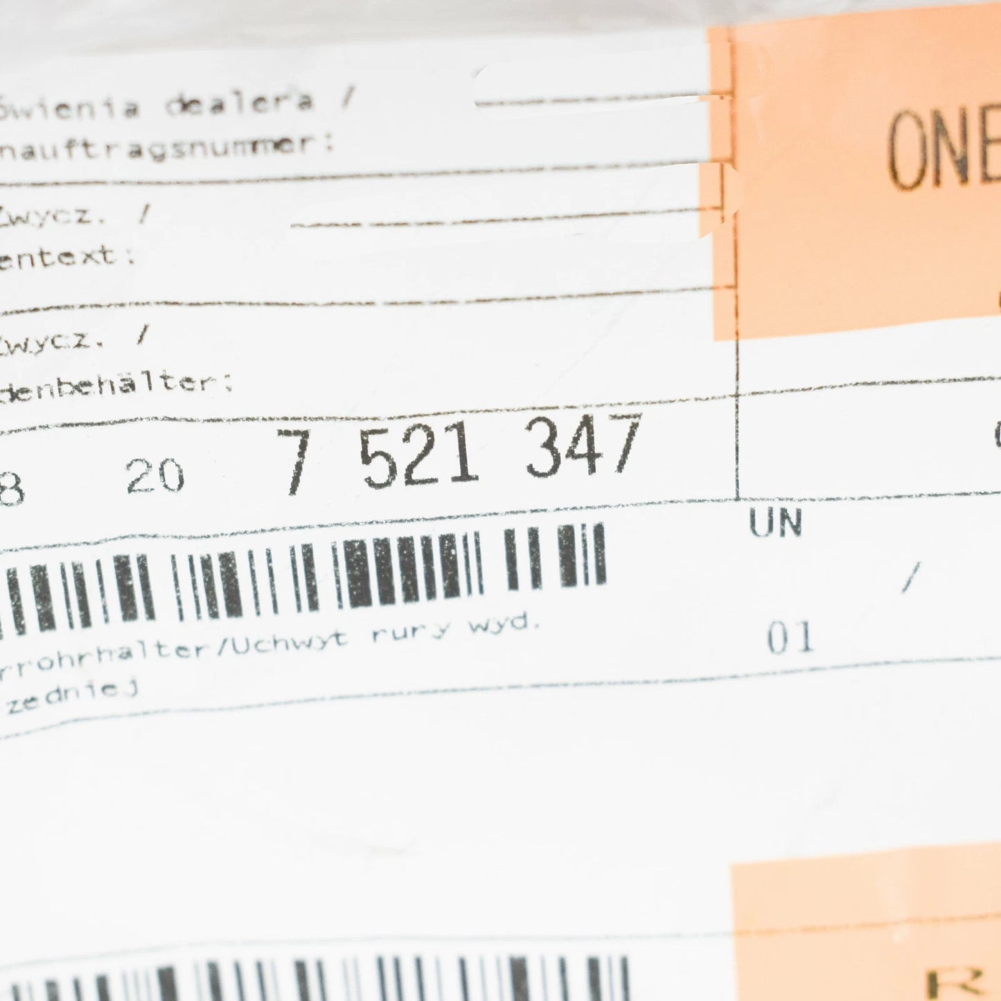 NEW BMW 5 E60 FRONT EXHAUST PIPE BRACKET 18207521347 7521347 ORIGINAL