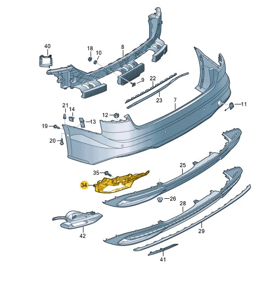 NEW AUDI A5 F53 REAR LEFT BUMPER BRACKET 8W6807347A