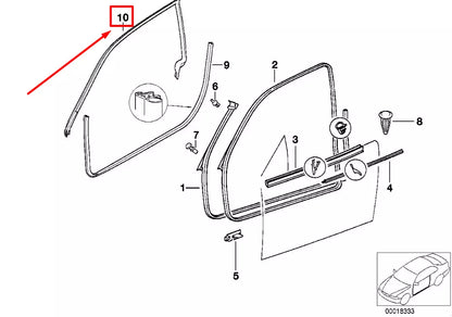 NEW BMW 3 COMPACT E36 FRONT LEFT DOOR SEAL 51718399175 8399175 ORIGINAL