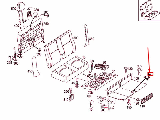 NEW MB E T-MODEL S211 FOLDING SEAT REAR FLOOR CLOSURE A21168021849051 ORIGINAL