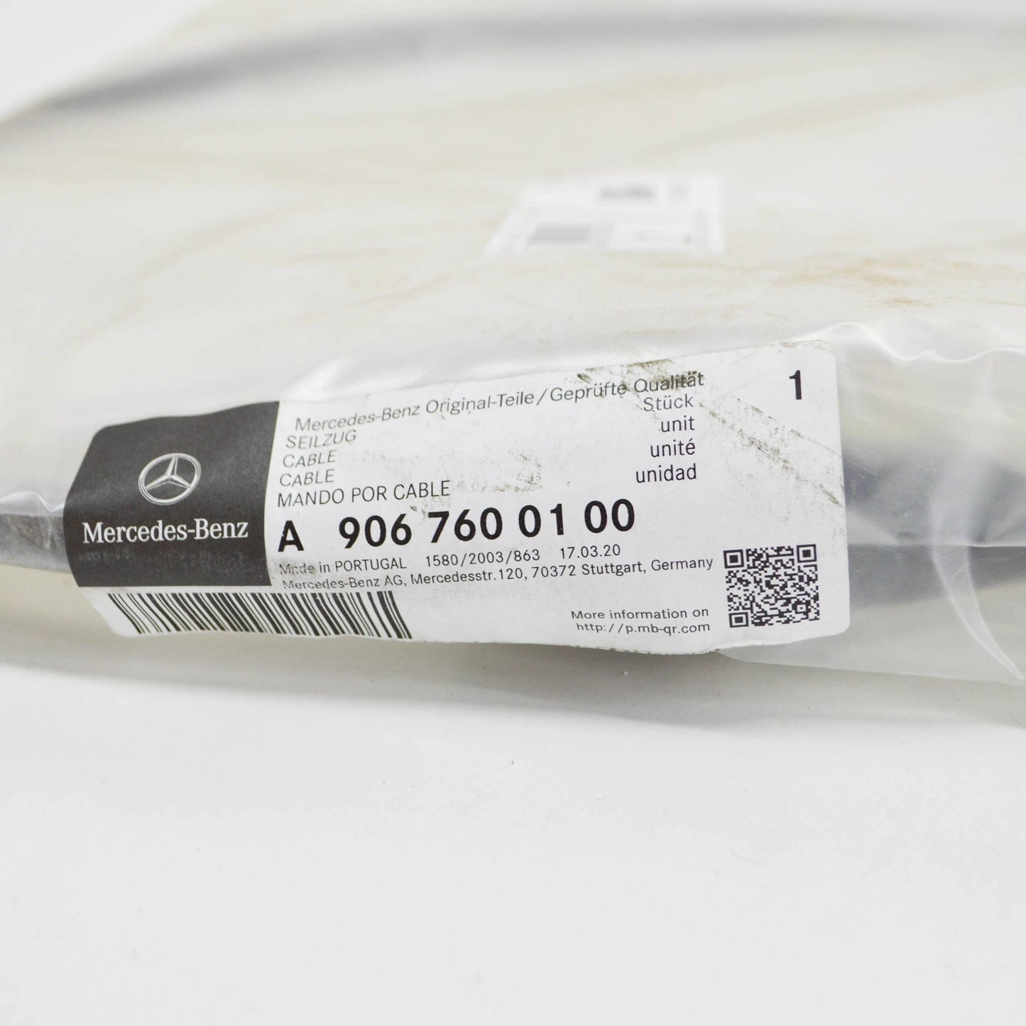 NEW MERCEDES BENZ SPRINTER 906 REAR SLIDING DOOR-CABLE A9067600100 ORIGINAL