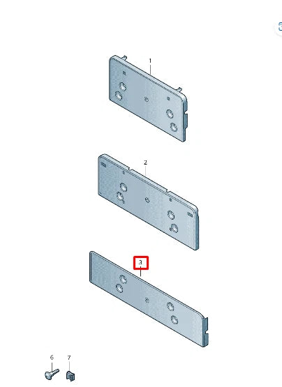 NEW AUDI Q8 4MN FRONT BUMPER LICENSE NUMBER HOLDER 4M8807287D9B9 ORIGINAL