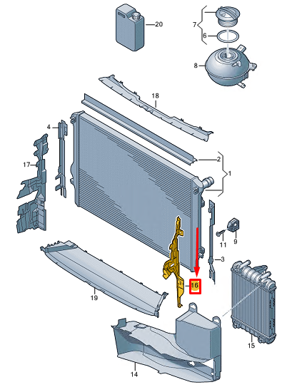 new vw tiguan ad left engine radiator air guide 5na121283ba original