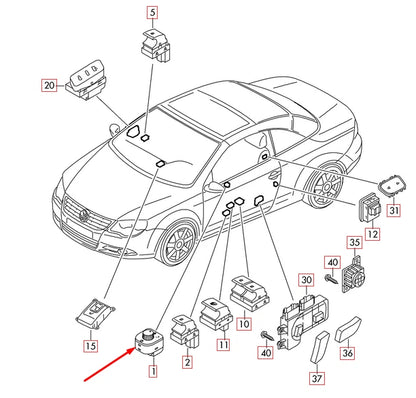 NEW VOLKSWAGEN PASSAT CC WING MIRROR ADJUSTMENT SWITCH 5K0959565XSH