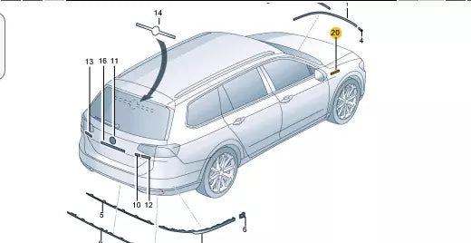 NEW VOLKSWAGEN PASSAT ALLTRACK B8 RIGH FENDER WING BADGE 3G9853688CBX
