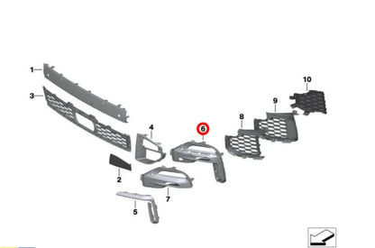 NEW BMW X5 G05 M FRONT RIGHT FOG LIGHT COVER 51118746240