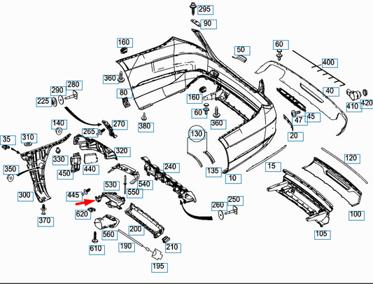 new mercedes-benz s-class w222 rear right bumper bracket a2228851865 original