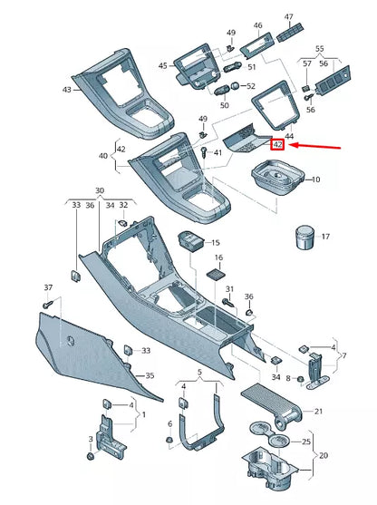 NEW VW SHARAN 7N STOWAGE COMPARTMENT INSERT RHD 7N2863328C82V