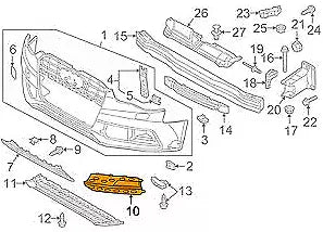NEW AUDI A5 S5 8TA FRONT BUMPER RIGHT FOG LIGHT GRILLE 8T0807682L01C