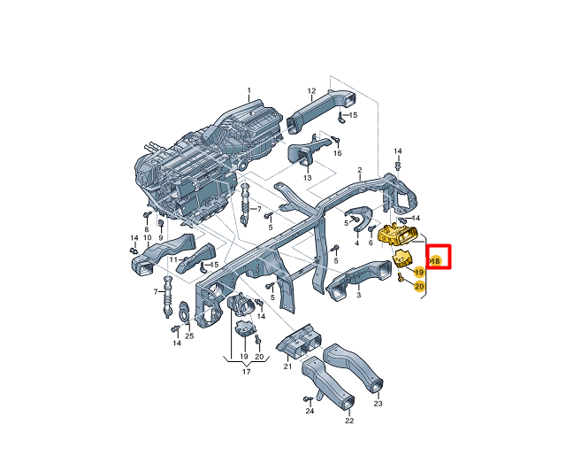 NEW AUDI A8 4H RIGHT AIR DISTRIBUTION HOUSING LHD 4H1819354B ORIGINAL