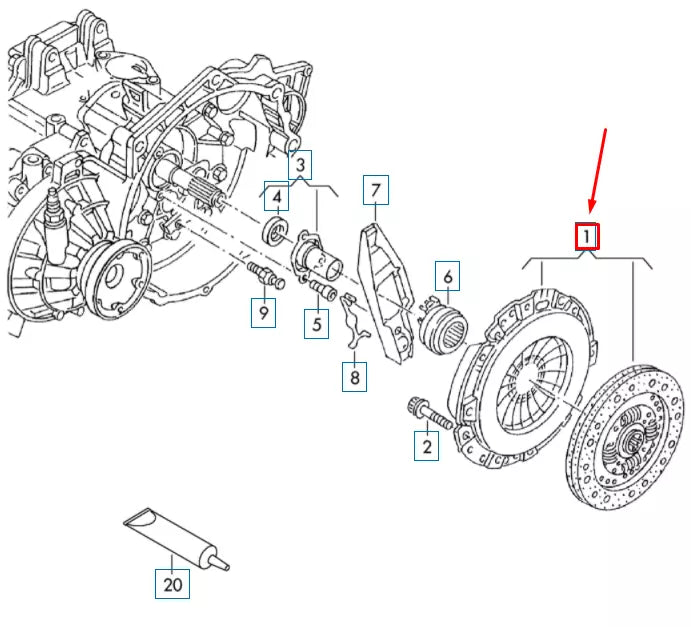 NEW VOLKSWAGEN GOLF 5G MK7 CLUTCH PLATE AND PRESSURE PLATE 04E141016H ORIGINAL