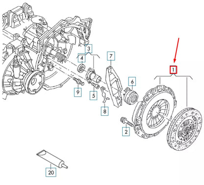 NEW VOLKSWAGEN GOLF 5G MK7 CLUTCH PLATE AND PRESSURE PLATE 04E141016H ORIGINAL