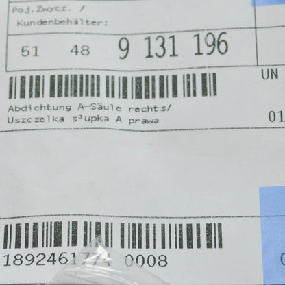 NEW BMW 7 F01 FRONT RIGHT A-PILLAR SOUND INSULATION 51489131196 ORIGINAL