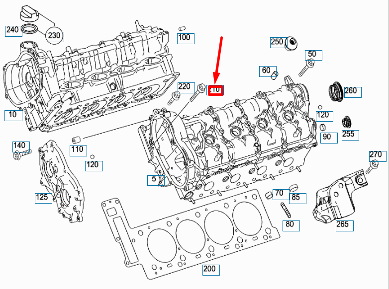 NEW MERCEDES-BENZ E W211 CYLINDER HEAD BOLT A2760160069 ORIGINAL