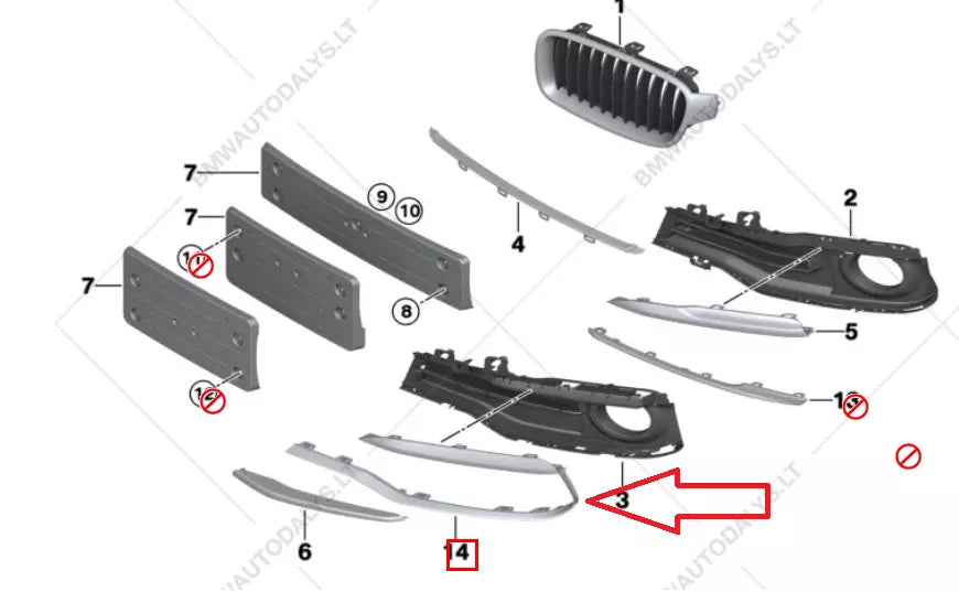 NEW BMW 3 F30 FRONT RIGHT FOG LIGHT AIR INLET FINISHER TRIM 51117396854 ORIGINAL