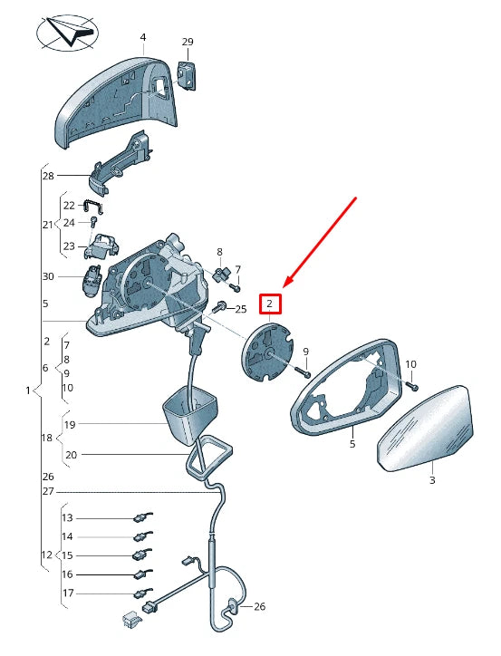 NEW AUDI Q2 GA LEFT MIRROR ADJUSTING UNIT WITH MOTOR RHD 81A959577A