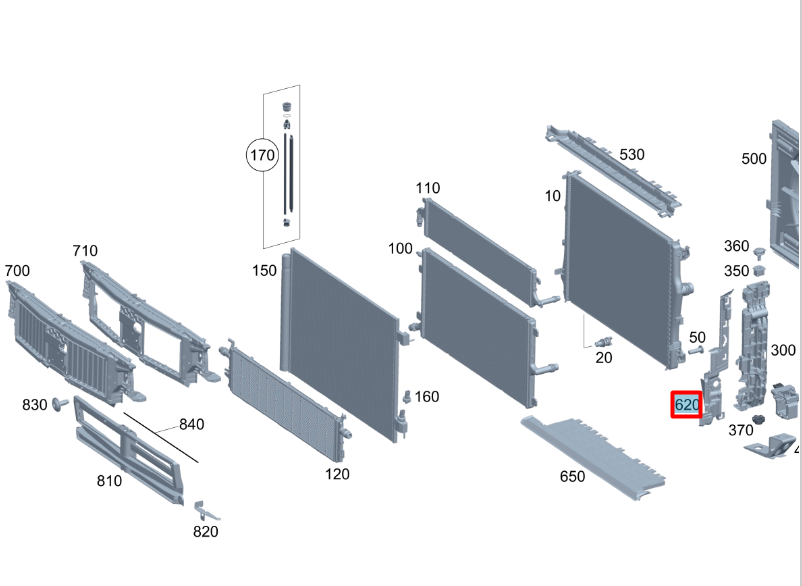 NEW MERCEDES-BENZ C W206 LEFT RADIATOR AIR DUCT A2065050500 ORIGINAL