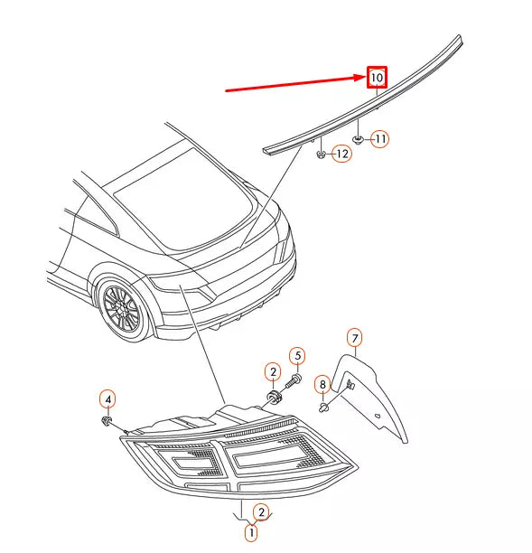 NEW AUDI TT FV 8S THIRD 3RD BRAKE STOP LIGHT 8S0945097 ORIGINAL