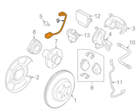 NEW BMW 5 F10 REAR BRAKE PAD WEAR SENSOR 34356791962 6791962 ORIGINAL