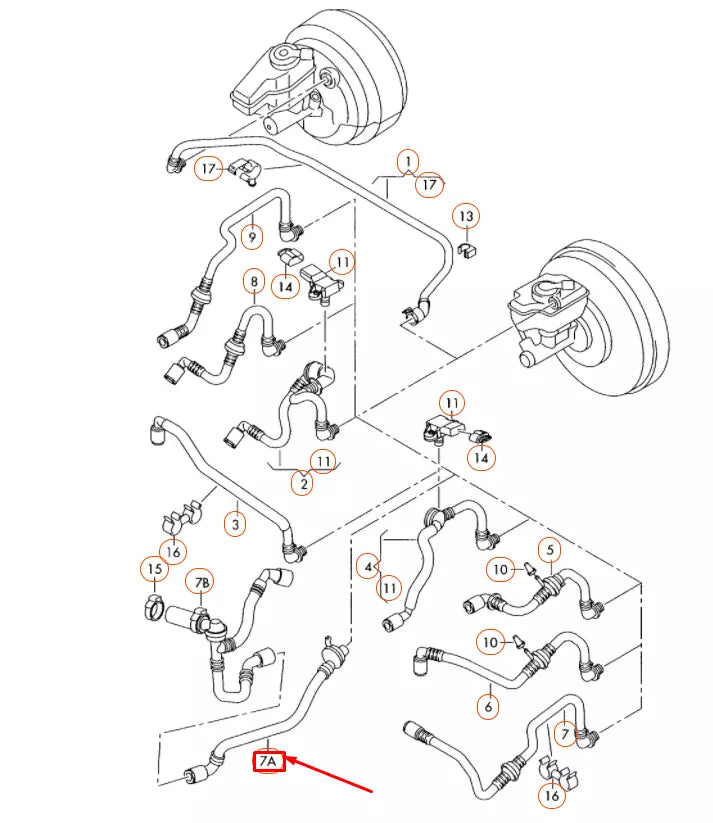 NEW VW GOLF MK4 BRAKE SERVO VACUUM PIPE 1K0612041KC