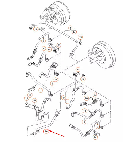 NEW VW GOLF MK4 BRAKE SERVO VACUUM PIPE 1K0612041KC