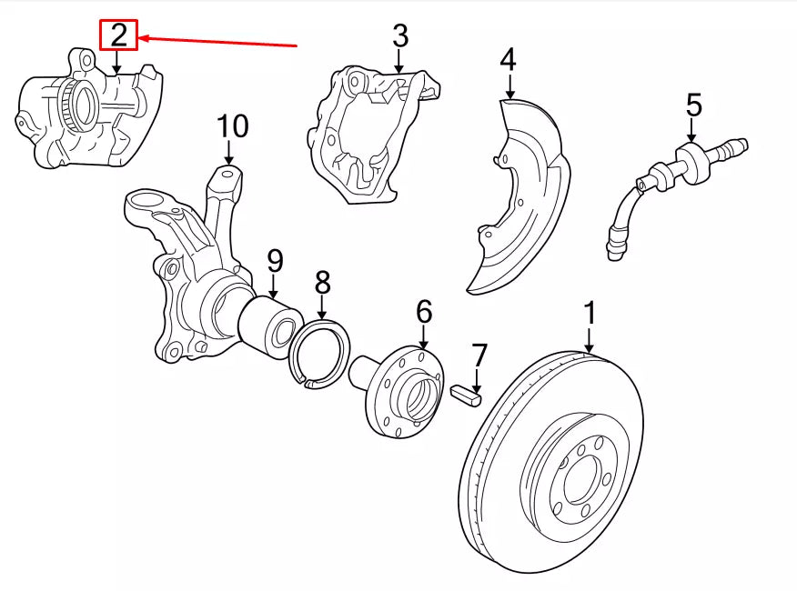 NEW VW SHARAN 7M FRONT RIGHT BRAKE CALIPER 7M3615124 ORIGINAL