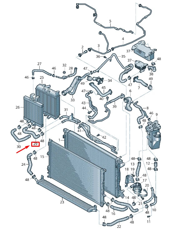 NEW AUDI A5 SPORTBACK F5 ENGINE COOLANT HOSE 8W0121545K ORIGINAL