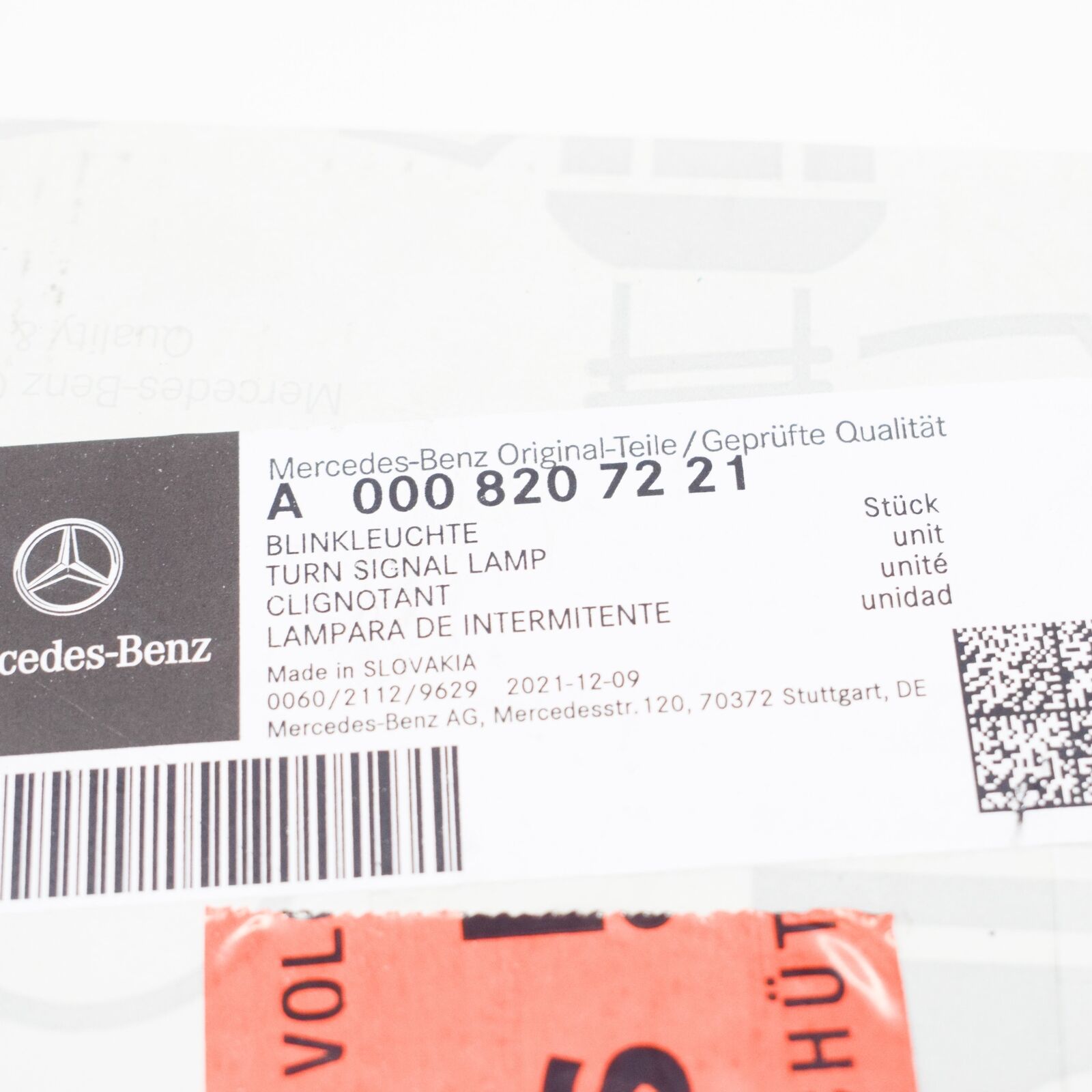 NEW MERCEDES-BENZ SPRINTER 903 BLINKER LIGHT A0008207221 ORIGINAL