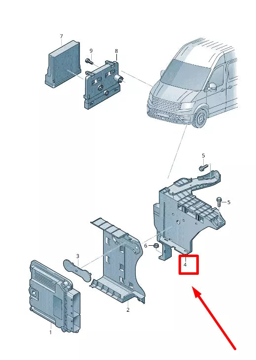 NEW VW CRAFTER SZ ECU MOUNTING PLATE BRACKET 2N0915515 ORIGINAL